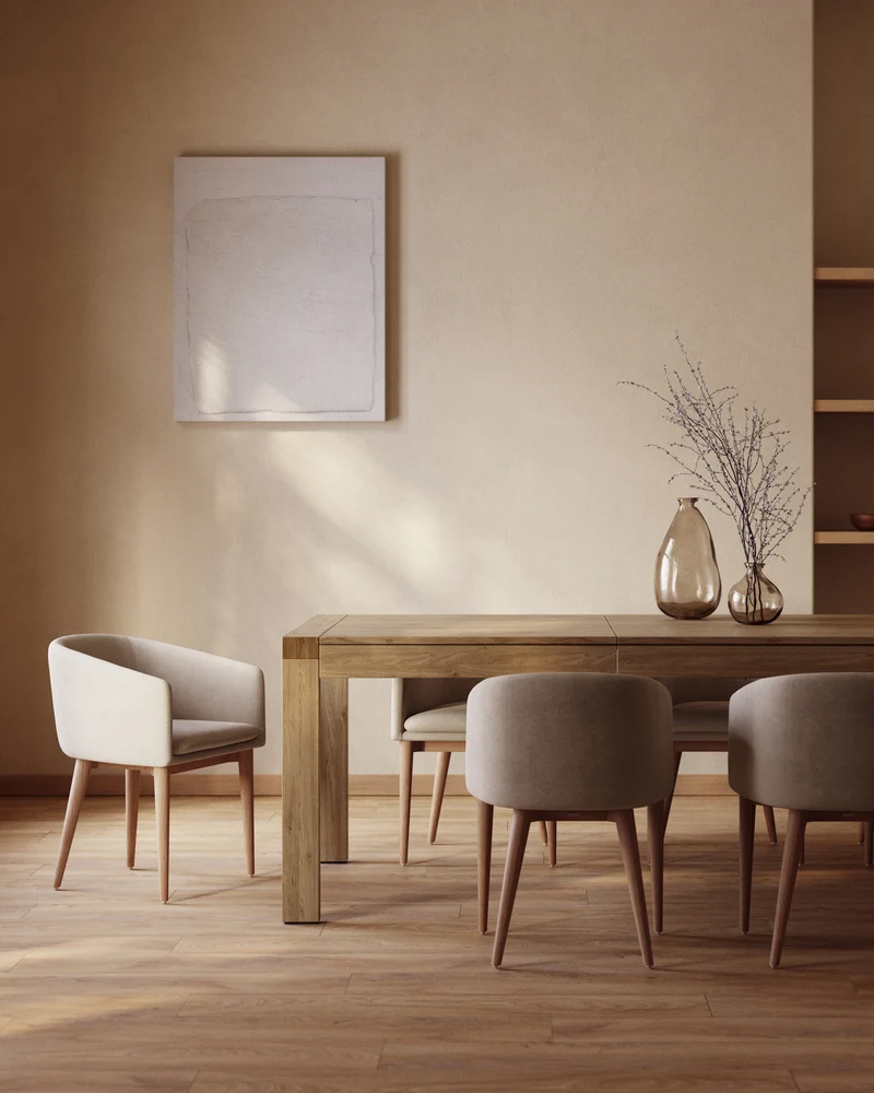 Briva extendable table with a natural oak wood finish, 200 (280) x 100 cm