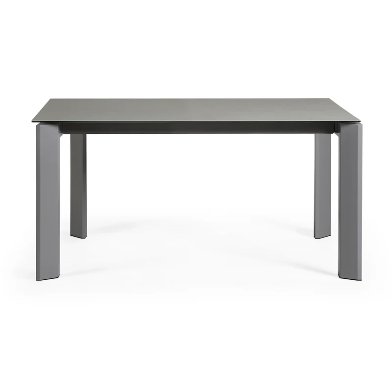 Axis porcelain extendable table in Hydra Lead finish with anthracite legs 160 (220) cm