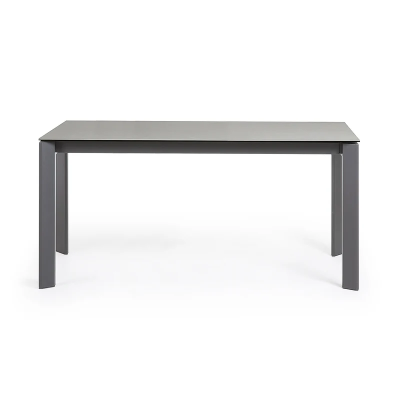 Axis porcelain extendable table in Hydra Lead finish with anthracite legs 160 (220) cm