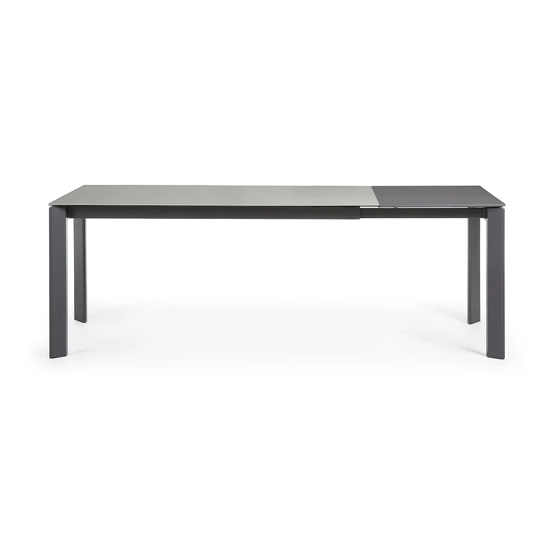 Axis porcelain extendable table in Hydra Lead finish with anthracite legs 160 (220) cm