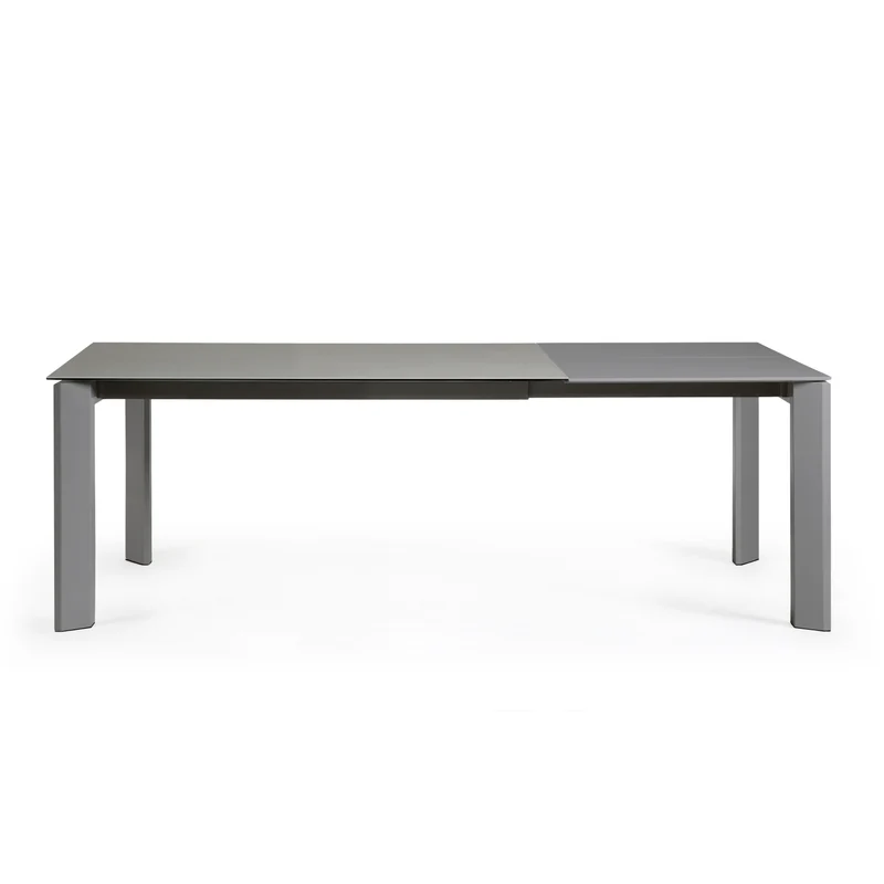 Axis porcelain extendable table in Hydra Lead finish with anthracite legs 160 (220) cm