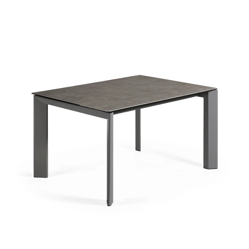 Axis porcelain extendable table in Volcano Ash finish anthracite steel legs 140(200)cm