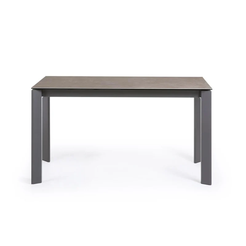 Axis porcelain extendable table in Volcano Ash finish anthracite steel legs 140(200)cm