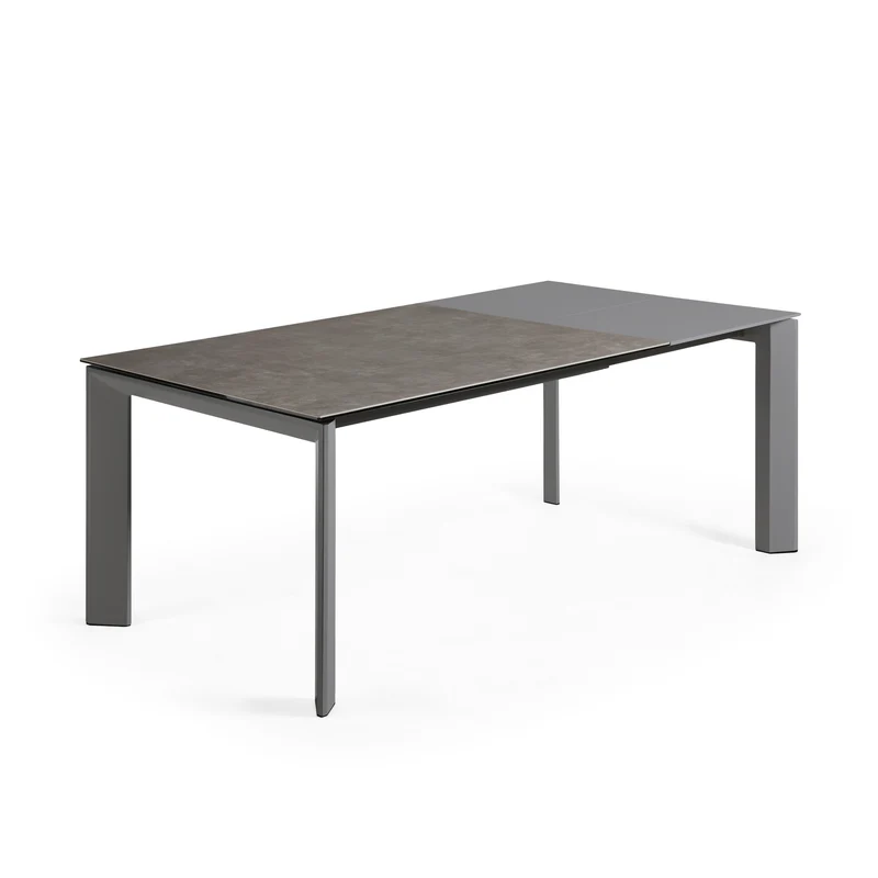Axis porcelain extendable table in Volcano Ash finish anthracite steel legs 140(200)cm