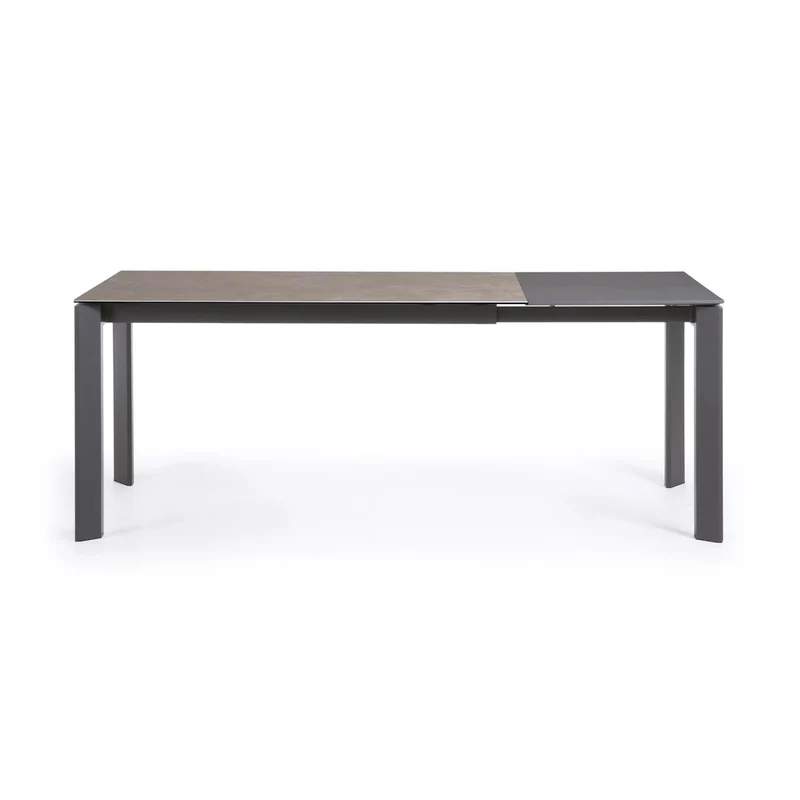Axis porcelain extendable table in Volcano Ash finish anthracite steel legs 140(200)cm