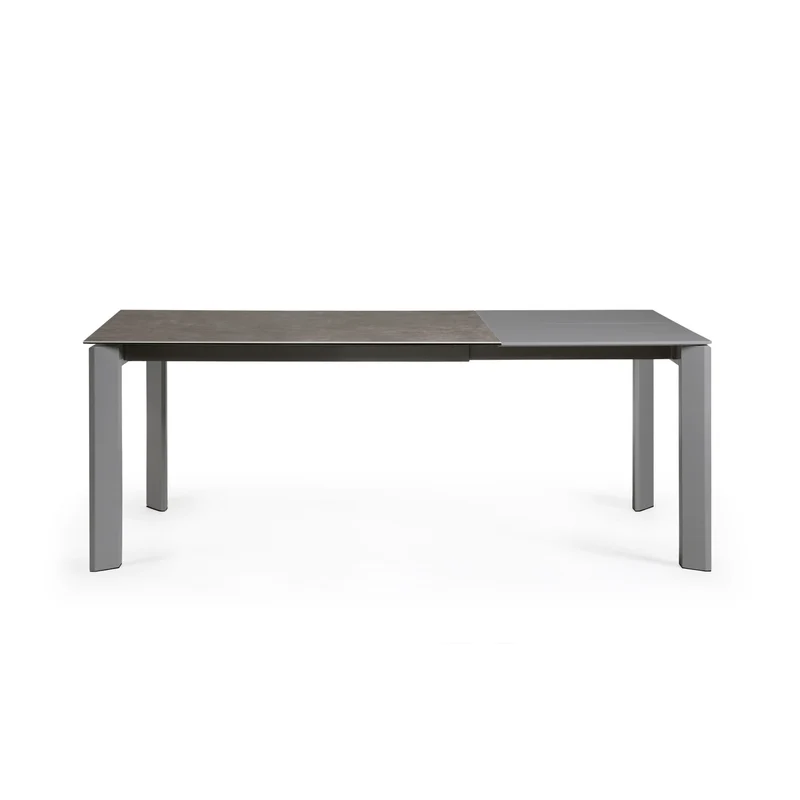 Axis porcelain extendable table in Volcano Ash finish anthracite steel legs 140(200)cm