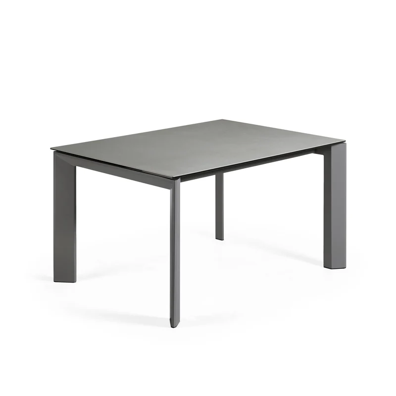 Axis porcelain extendable table in Hydra Lead finish with anthracite steel legs 140(200)cm