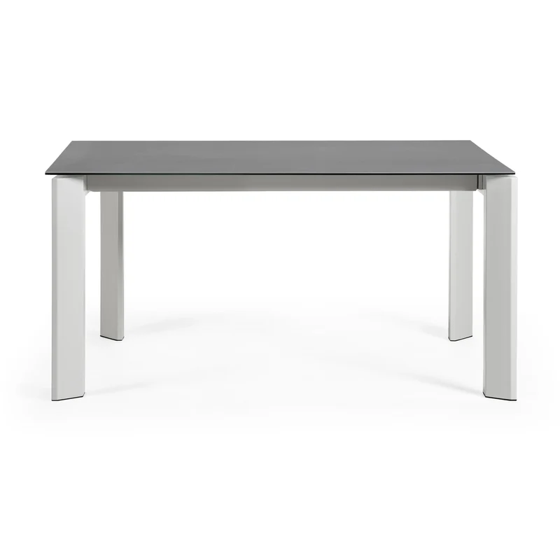 Axis porcelain extendable table in Volcano Rock finish with grey legs 160 (220) cm