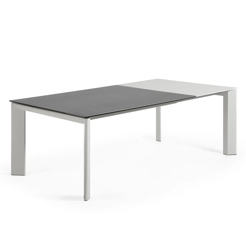 Axis porcelain extendable table in Volcano Rock finish with grey legs 160 (220) cm