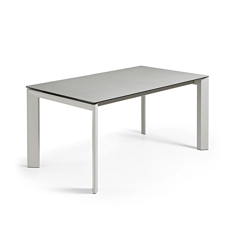 Axis porcelain extendable table in Hydra Lead finish with grey legs 160 (220) cm