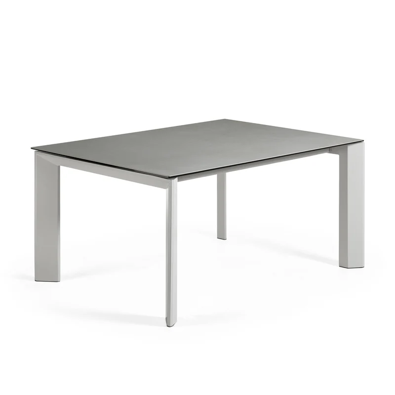 Axis porcelain extendable table in Hydra Lead finish with grey legs 160 (220) cm