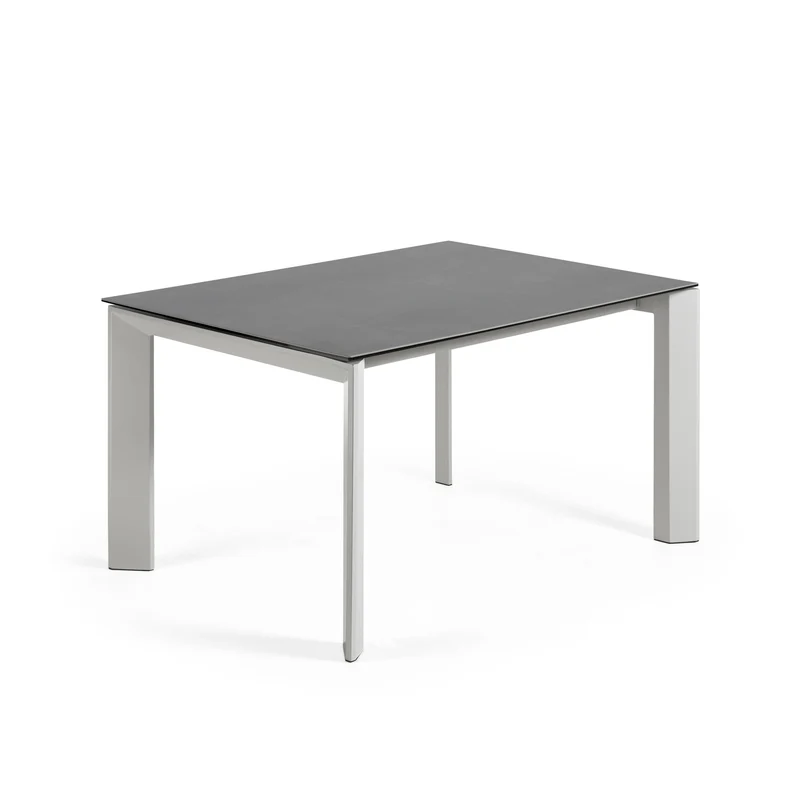 Axis porcelain extendable table in Volcano Rock finish with grey legs 140 (200) cm
