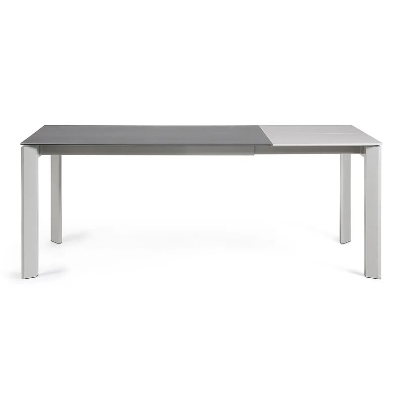 Axis porcelain extendable table in Volcano Rock finish with grey legs 140 (200) cm