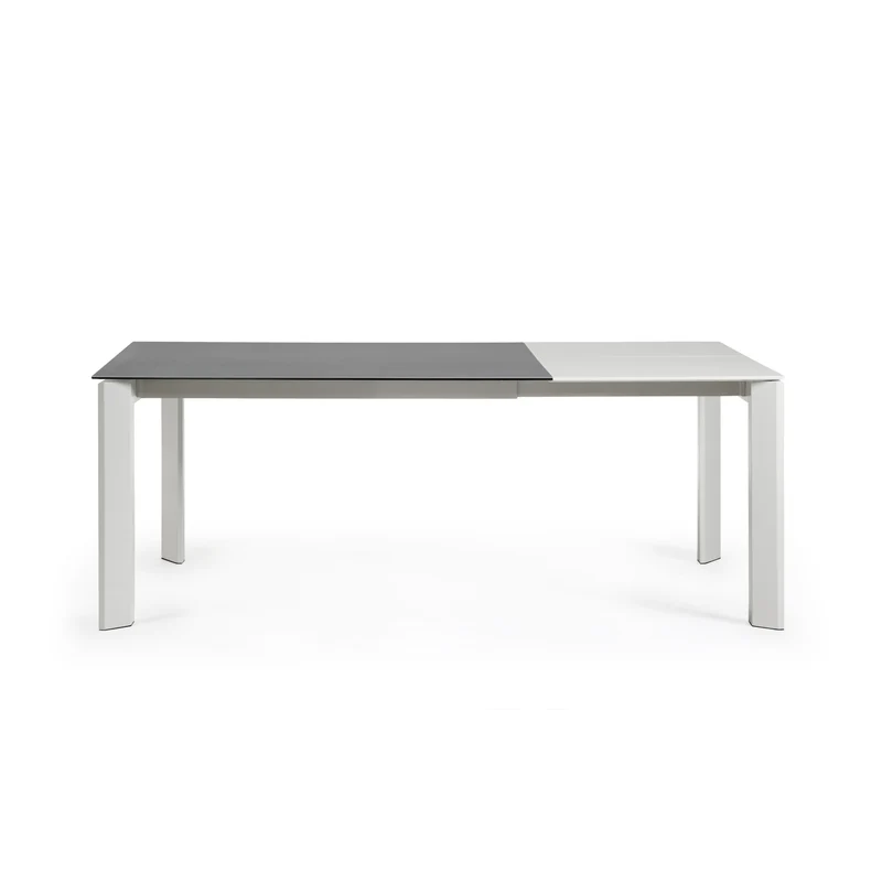 Axis porcelain extendable table in Volcano Rock finish with grey legs 140 (200) cm