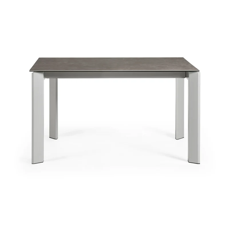 Axis porcelain extendable table in Volcano Ash finish with grey steel legs 140 (200) cm