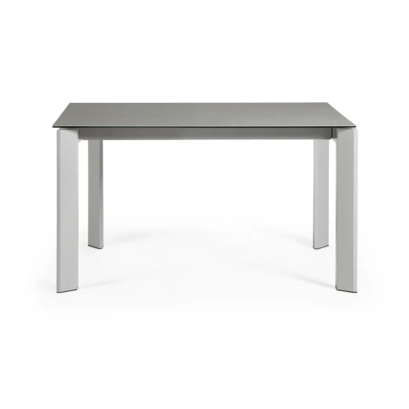 Axis porcelain extendable table in Hydra Lead finish with grey steel legs 140 (200) cm