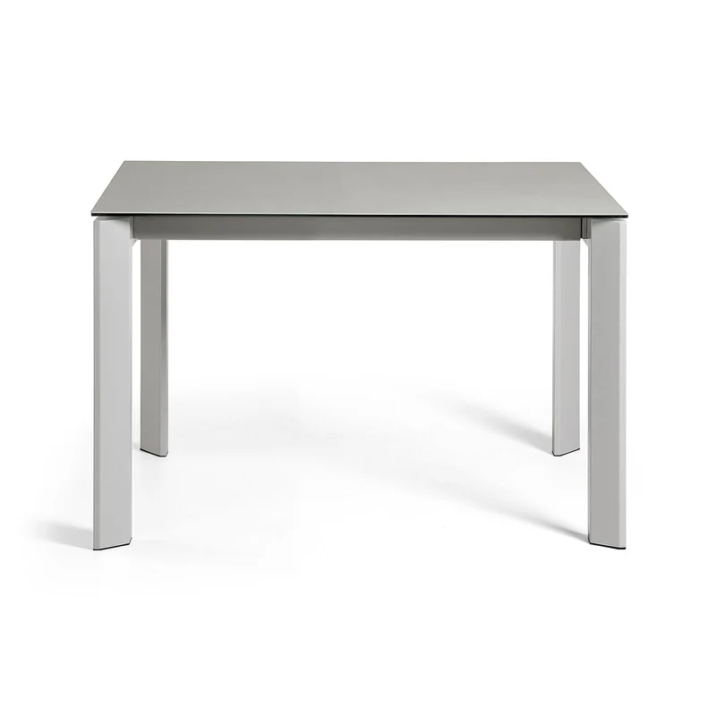 Axis extendable ceramic table with Hydra Plomo finish and grey steel legs 120 (180) cm