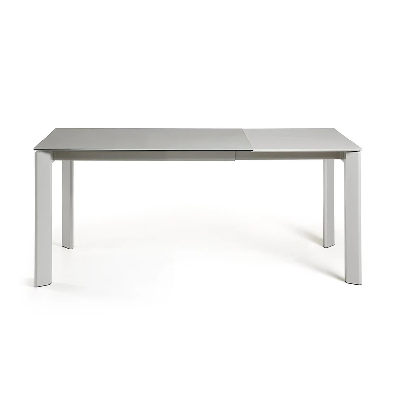 Axis extendable ceramic table with Hydra Plomo finish and grey steel legs 120 (180) cm