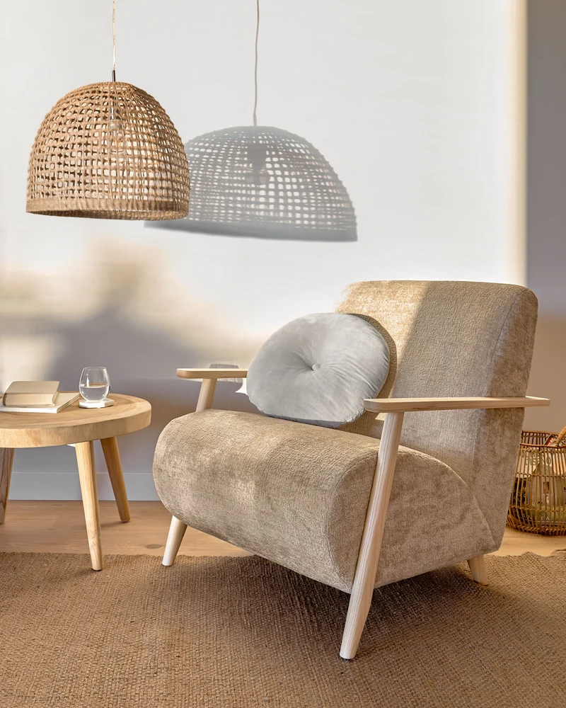 Wellcres solid rain tree wood side table, Ø 65 cm
