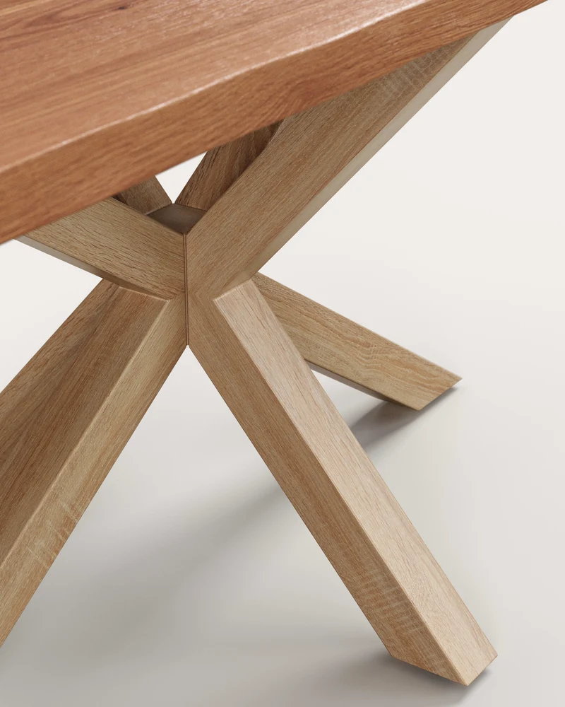 Argo table in oak veneer in a natural finish and wood-effect steel legs 180 x 100 cm