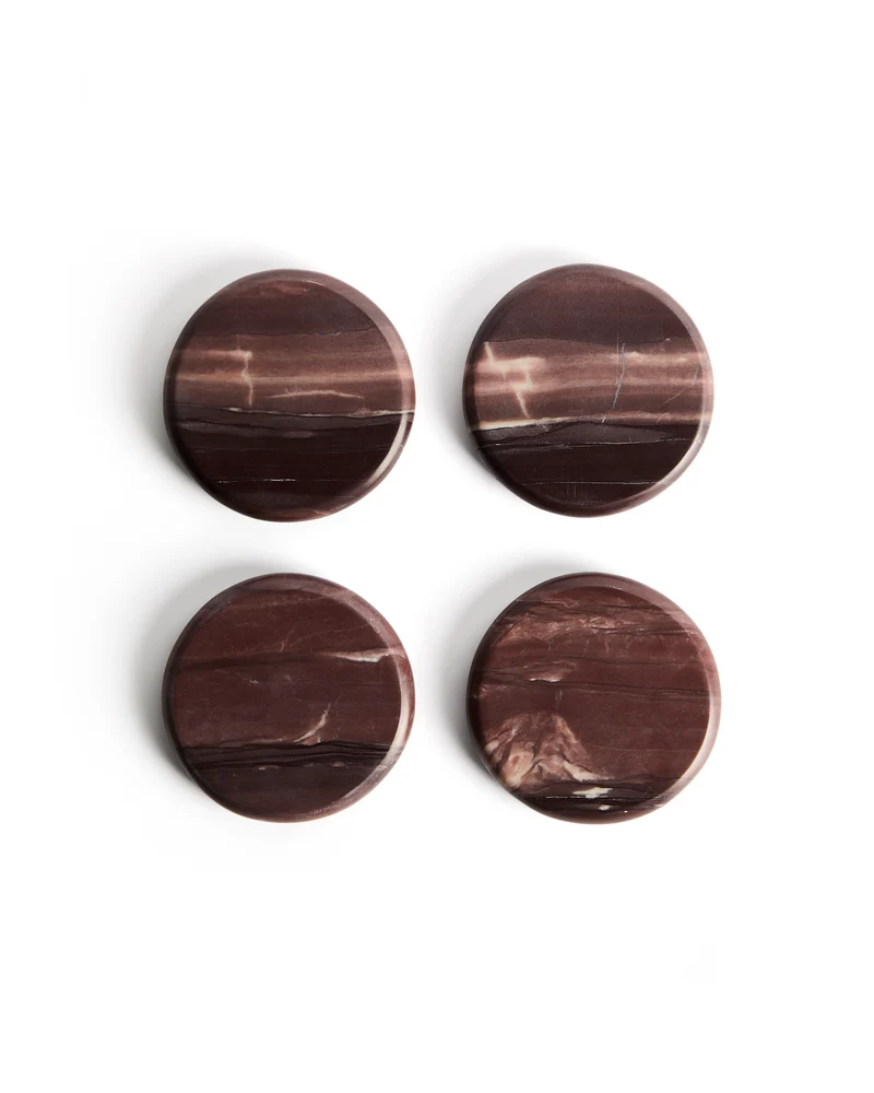 Meran set of 4 burgundy marble coasters