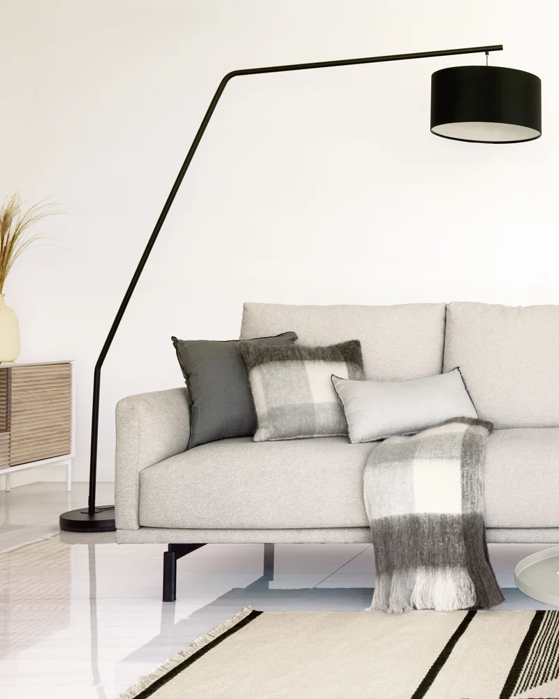 Catarina white and grey check cushion cover 45 x 45 cm