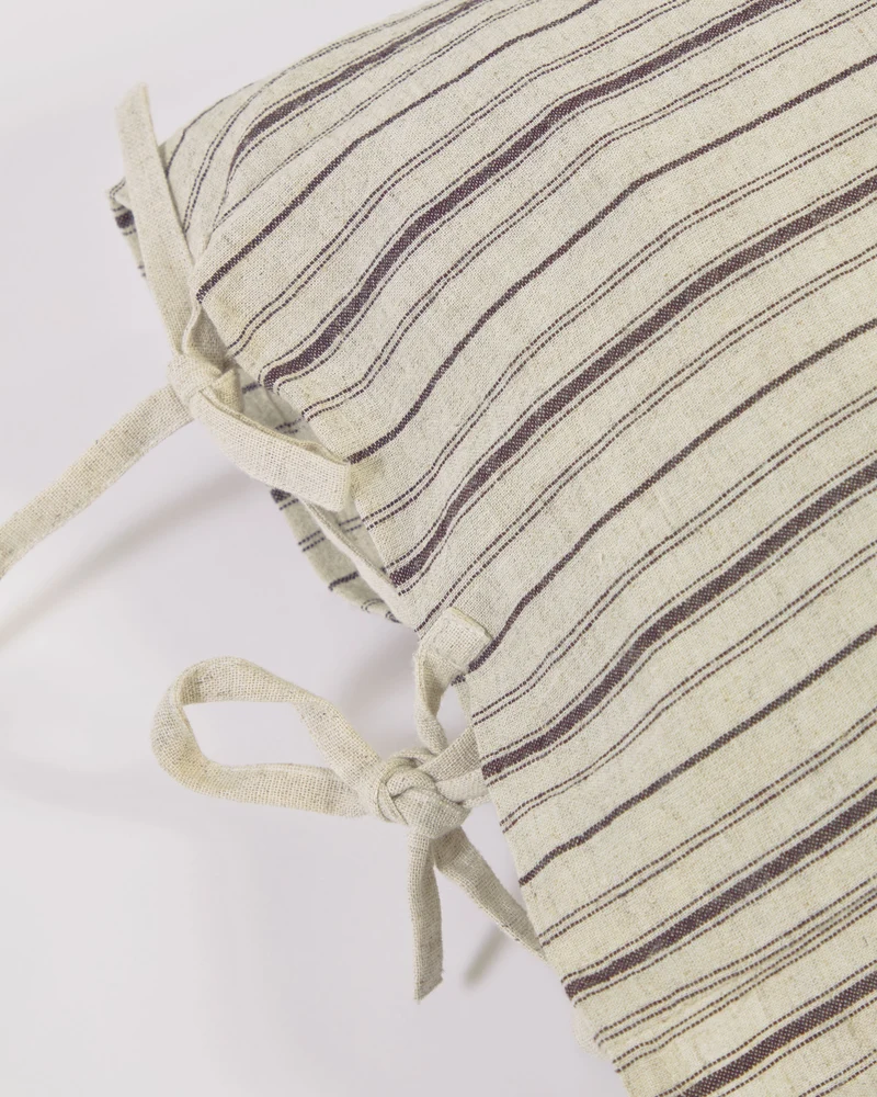 Etna 100% cotton cushion cover with brown stripes 30 x 50 cm