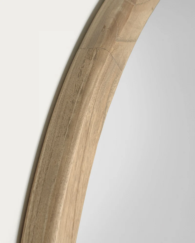 Alum round solid mindi wood mirror 80 cm
