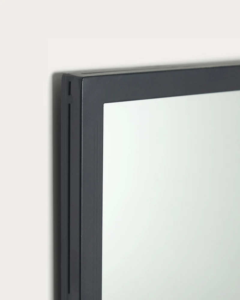 Ulrica black metal wall mirror 80 x 80 cm