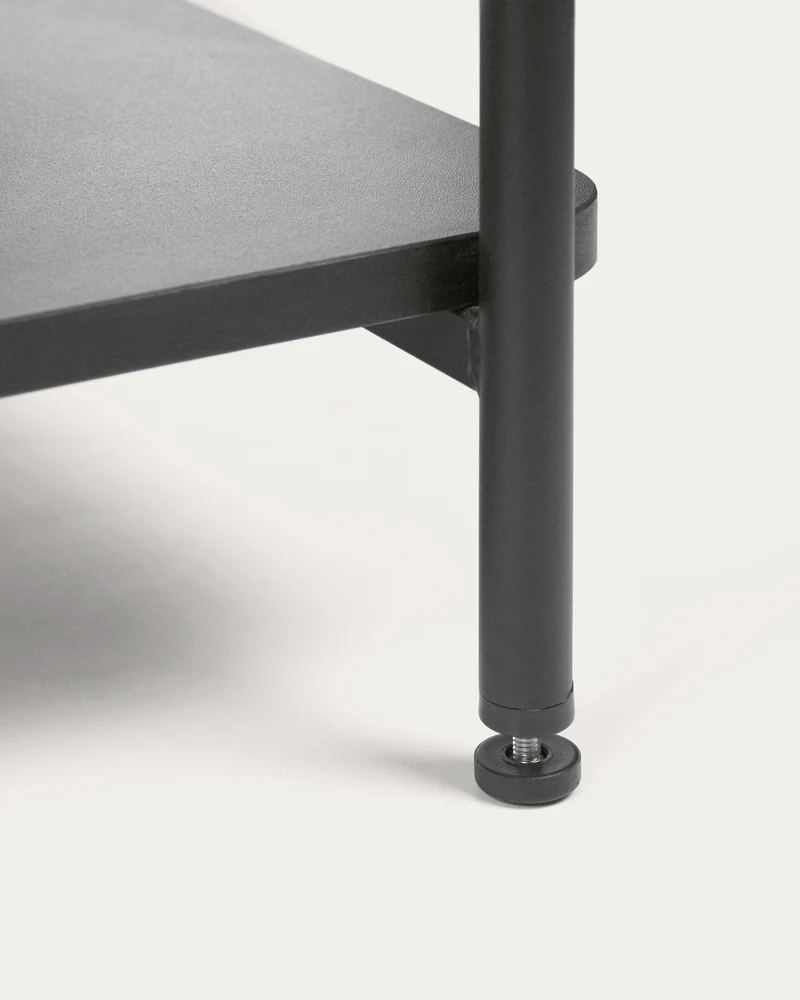 Galatia melamine and metal clothes rail with bench in black finish 100 x 150 cm