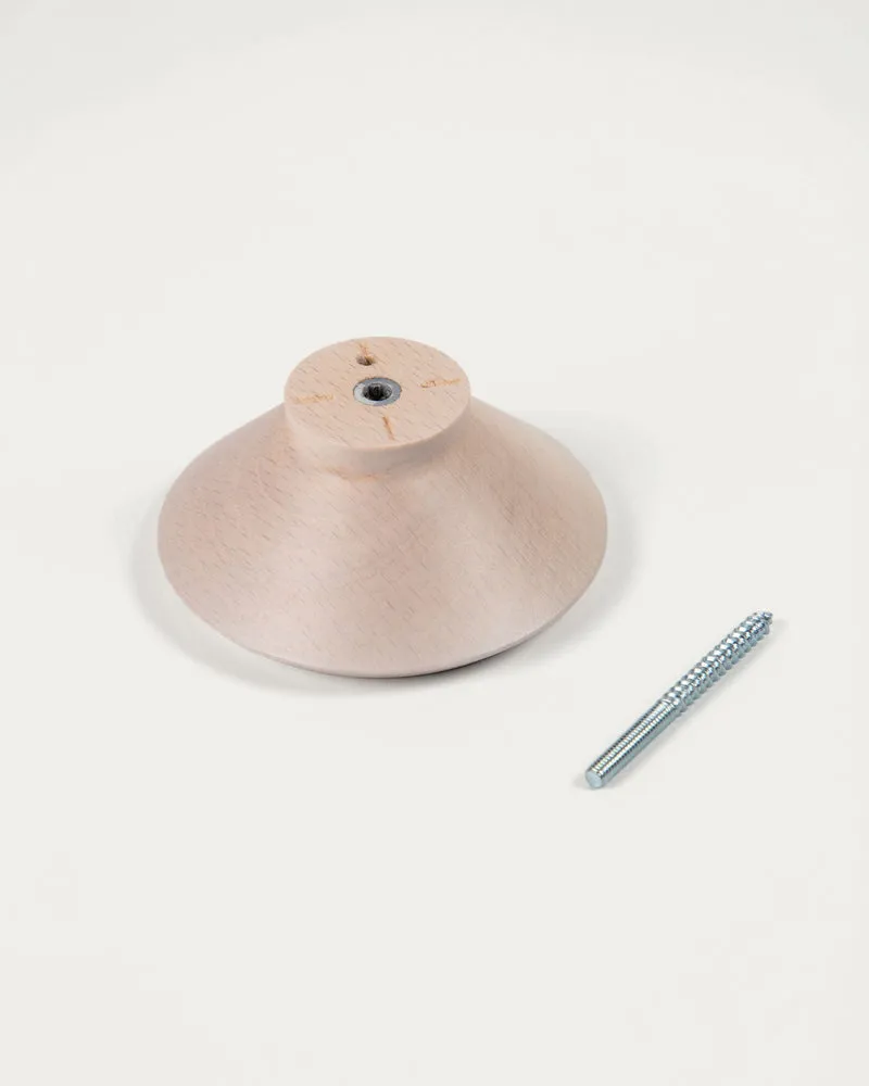 Set of 3 Nadua hangers in solid wood with a natural beech finish.
