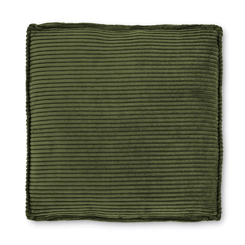Blok cushion in green thick corduroy 60 x 60cm