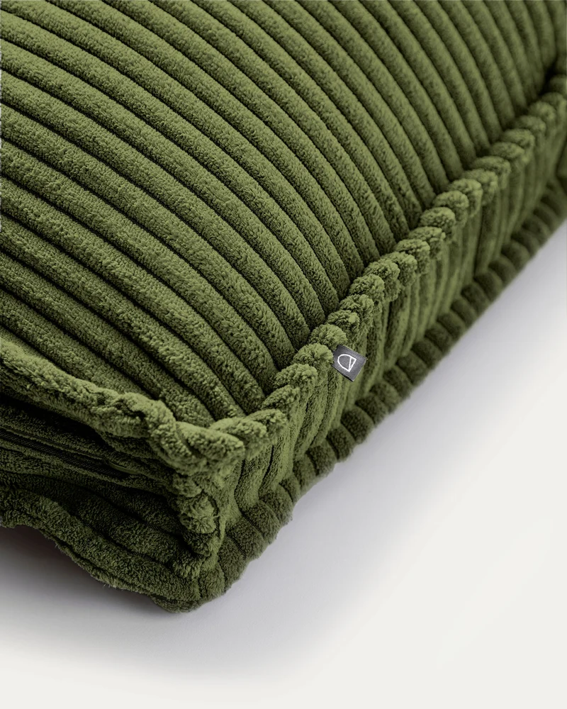 Blok cushion in green thick corduroy 50 x 60cm