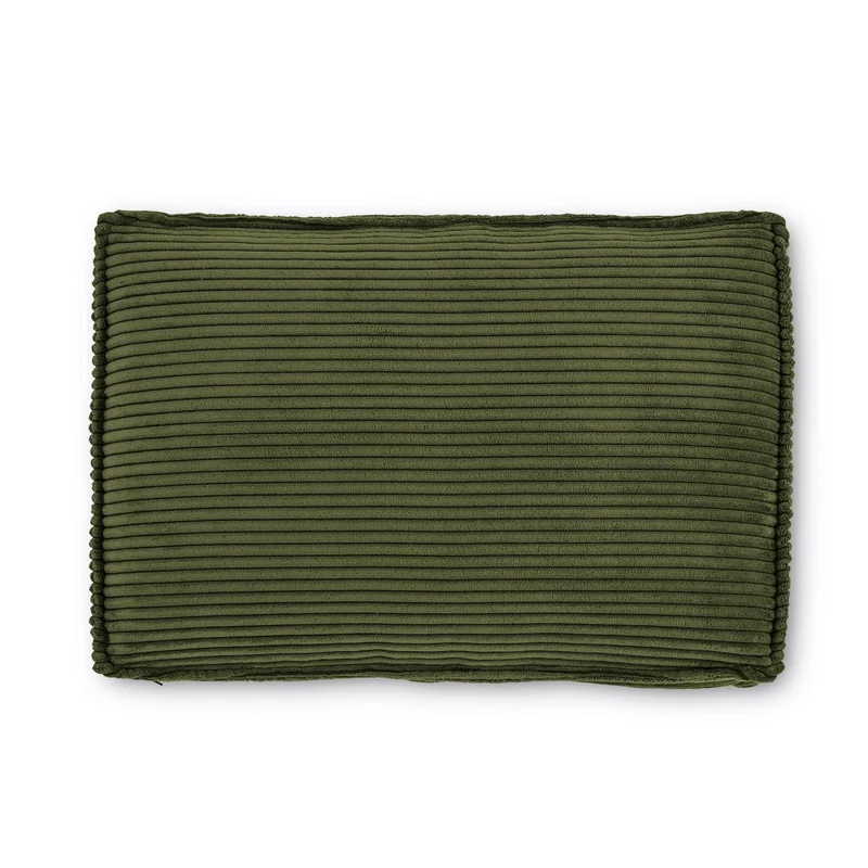 Blok cushion in green thick corduroy 40 x 60cm
