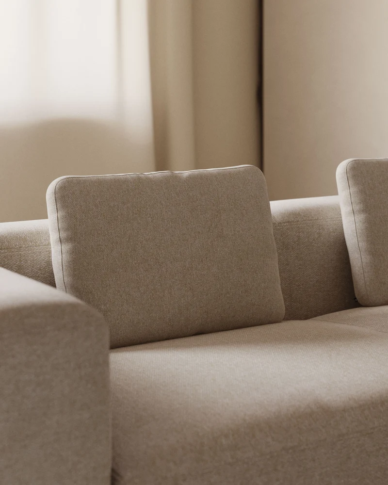 Blok beige chenille cushion 40 x 60cm