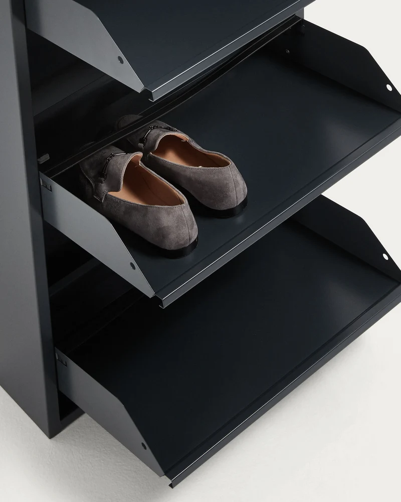 Ode shoe rack with 5 doors in dark grey, 50 x 168.5 cm