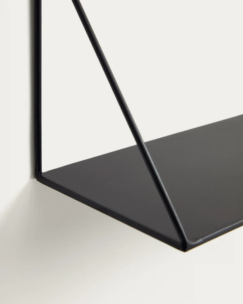 Teg triangular shelf in steel with black finish 40 x 20 cm