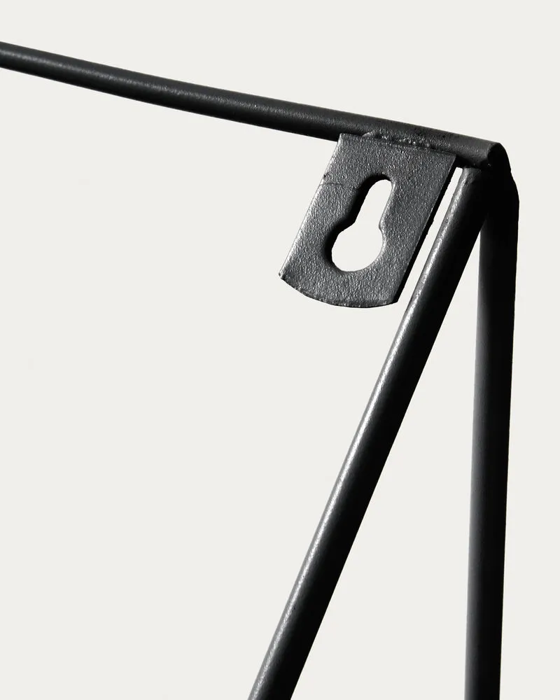 Teg triangular shelf in steel with black finish 40 x 20 cm