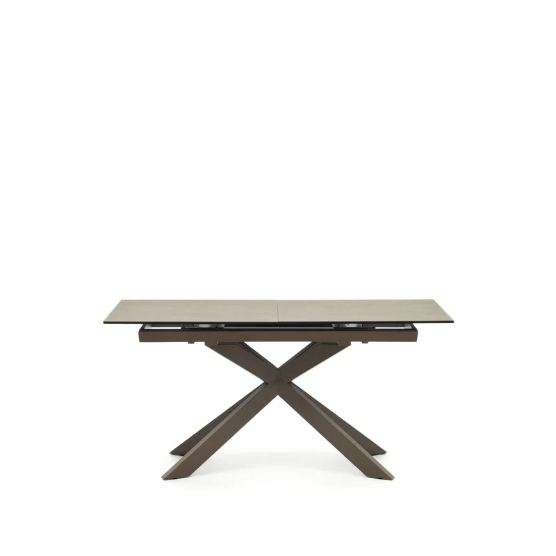 Atminda extendable table, porcelain and steel legs with a grey finish, 160 (210) x 90 cm
