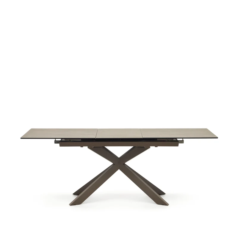 Atminda extendable table, porcelain and steel legs with a grey finish, 160 (210) x 90 cm