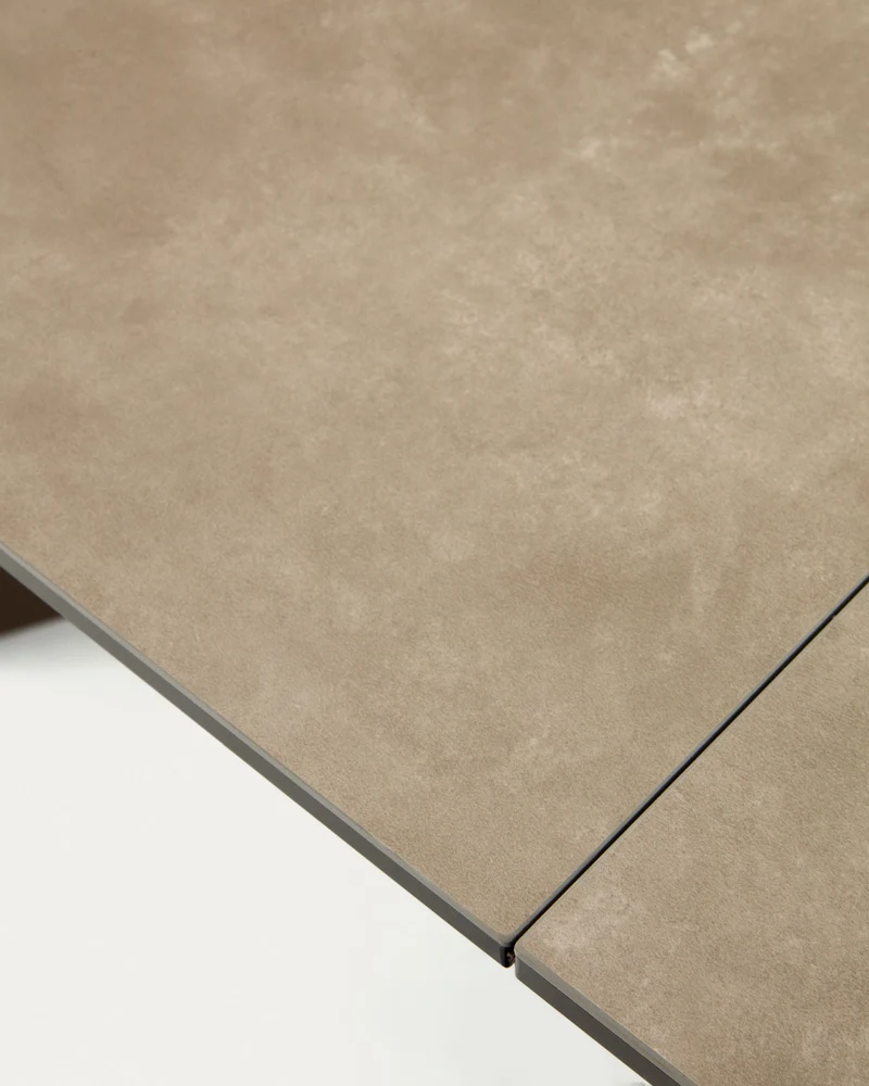 Atminda extendable table, porcelain and steel legs with a grey finish, 160 (210) x 90 cm