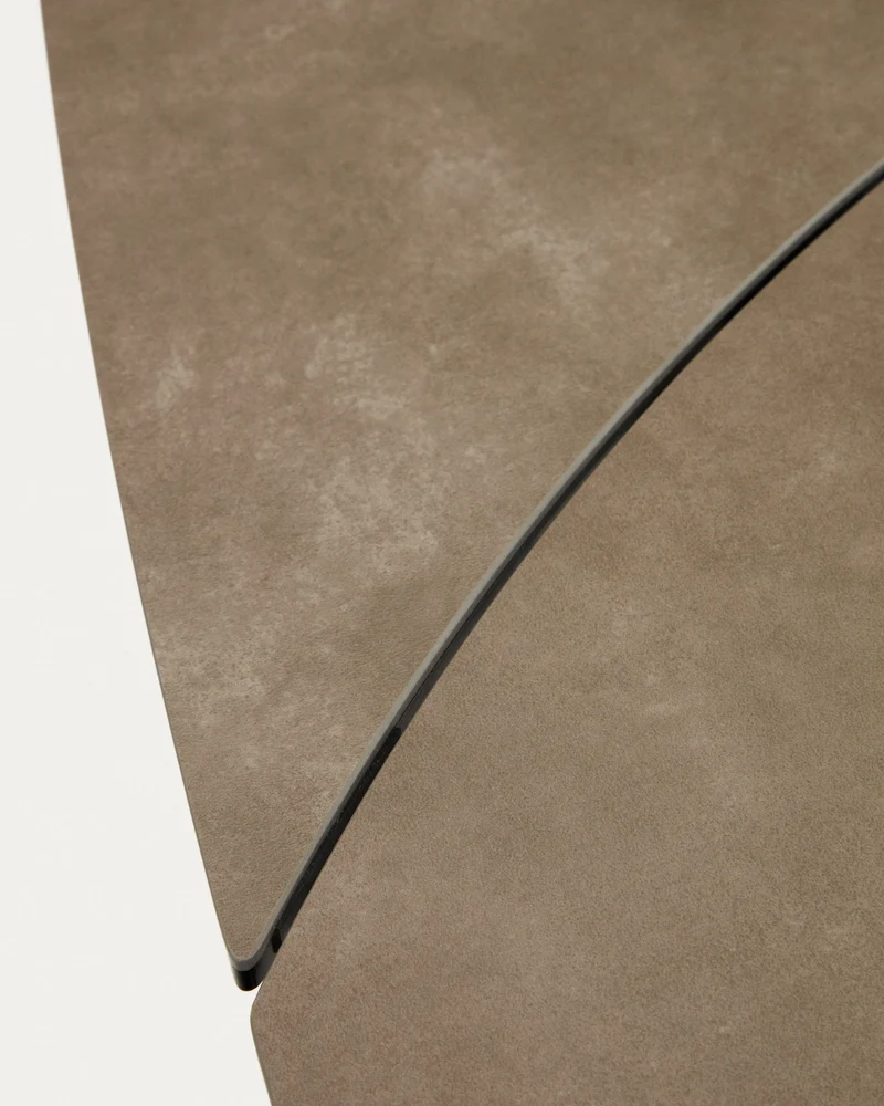 Yodalia extendable table, porcelain and steel legs with a brown finish, 130 (190) x 100 cm