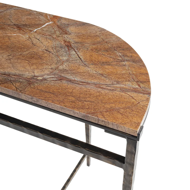 Forest Brown Marble Console Table