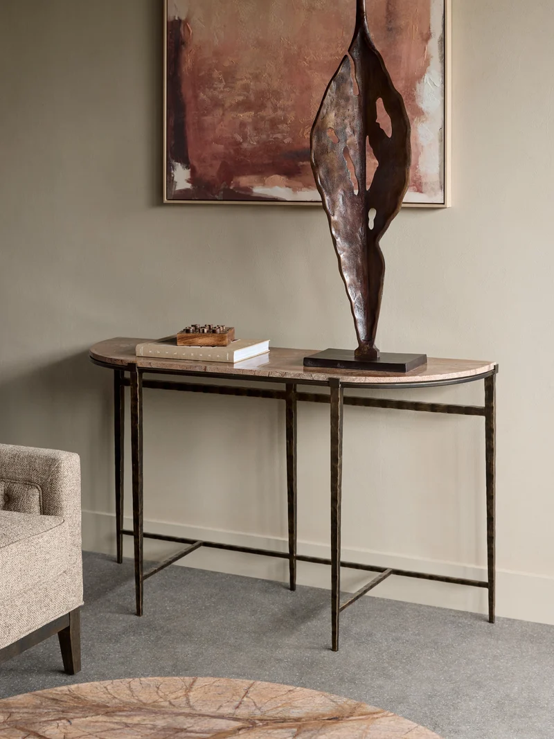 Forest Brown Marble Console Table