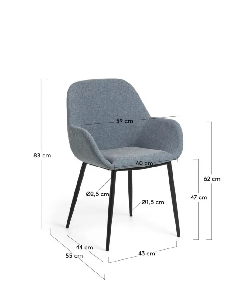 Konna Chair Light Blue & Black Leg