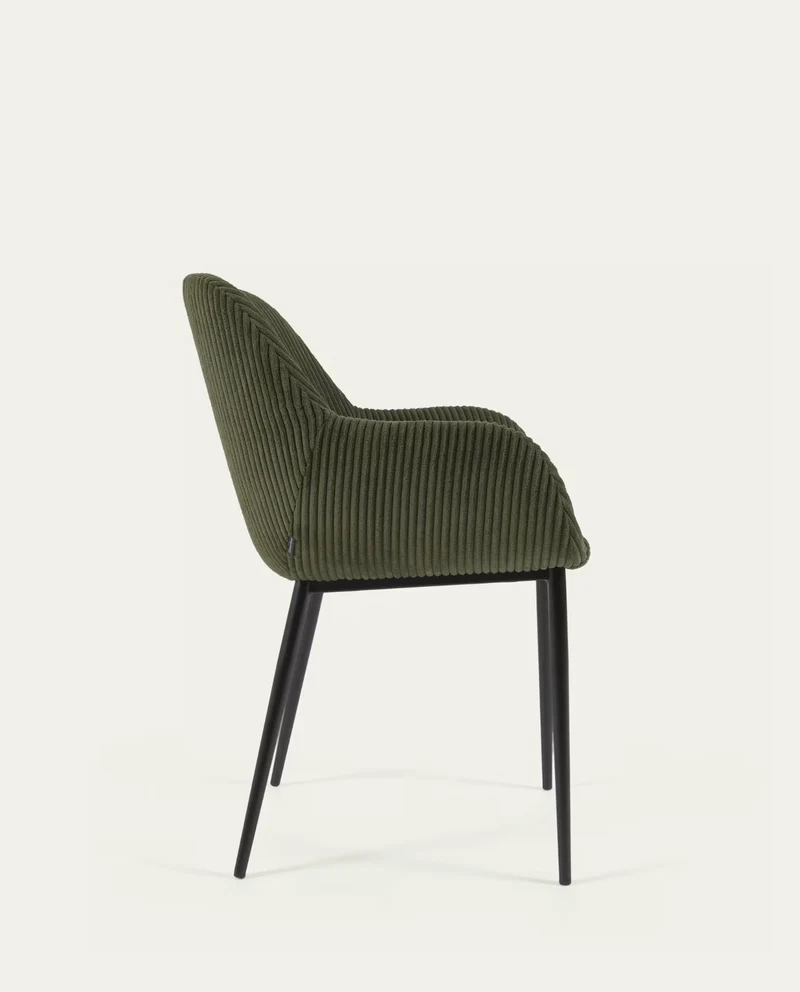 Konna Chair Dark Green & Black Leg