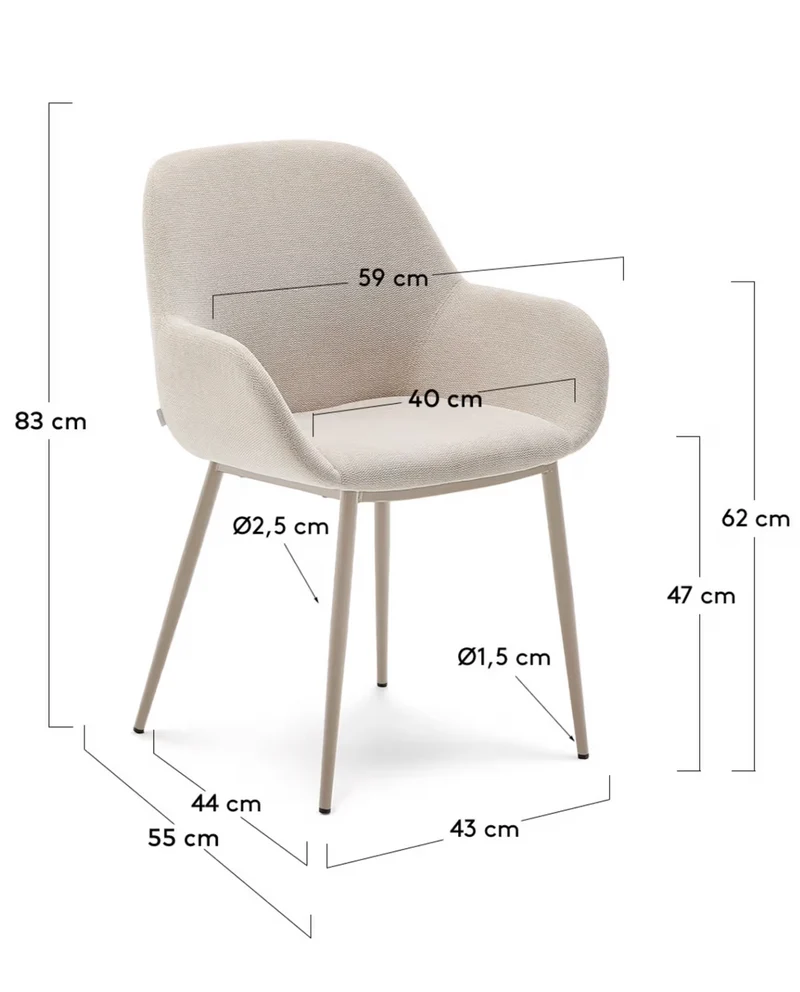 Konna Chair Beige & Beige Leg
