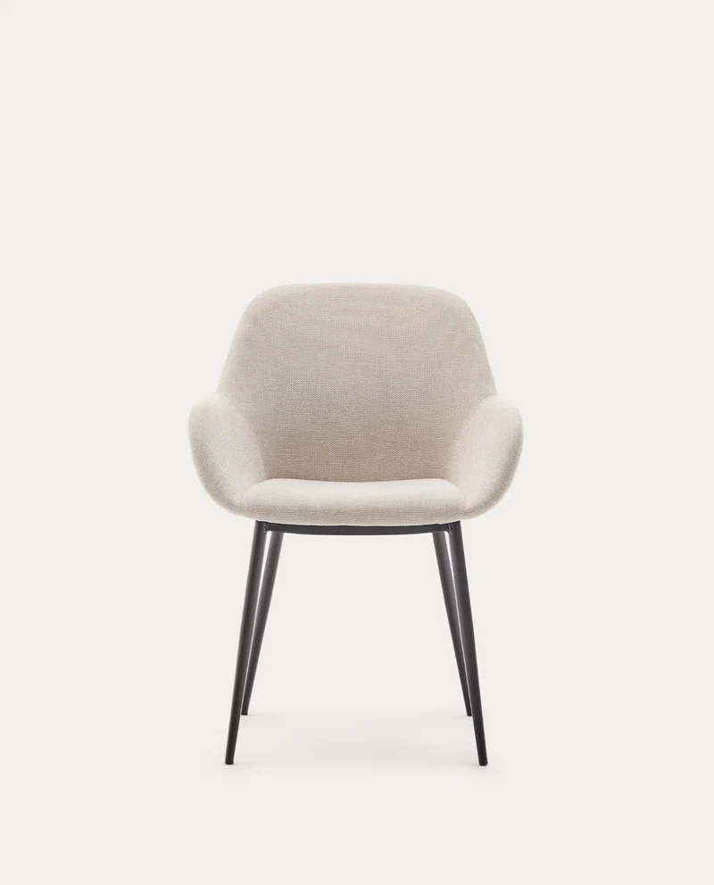 Konna Chair Beige & Black Leg
