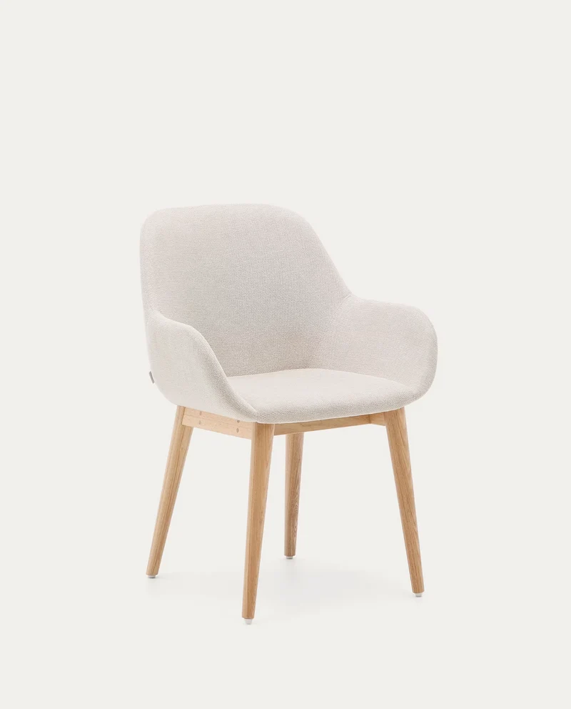 Konna Chair Beige & Natural Finish