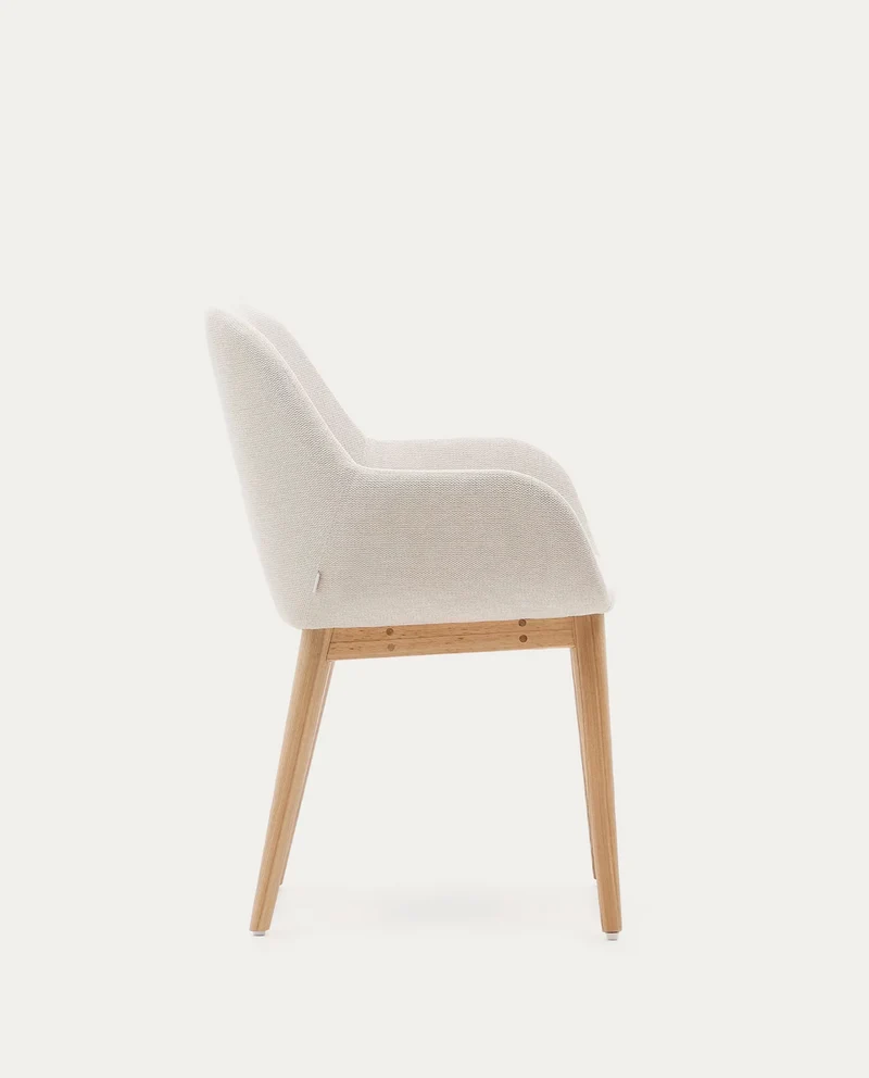 Konna Chair Beige & Natural Finish